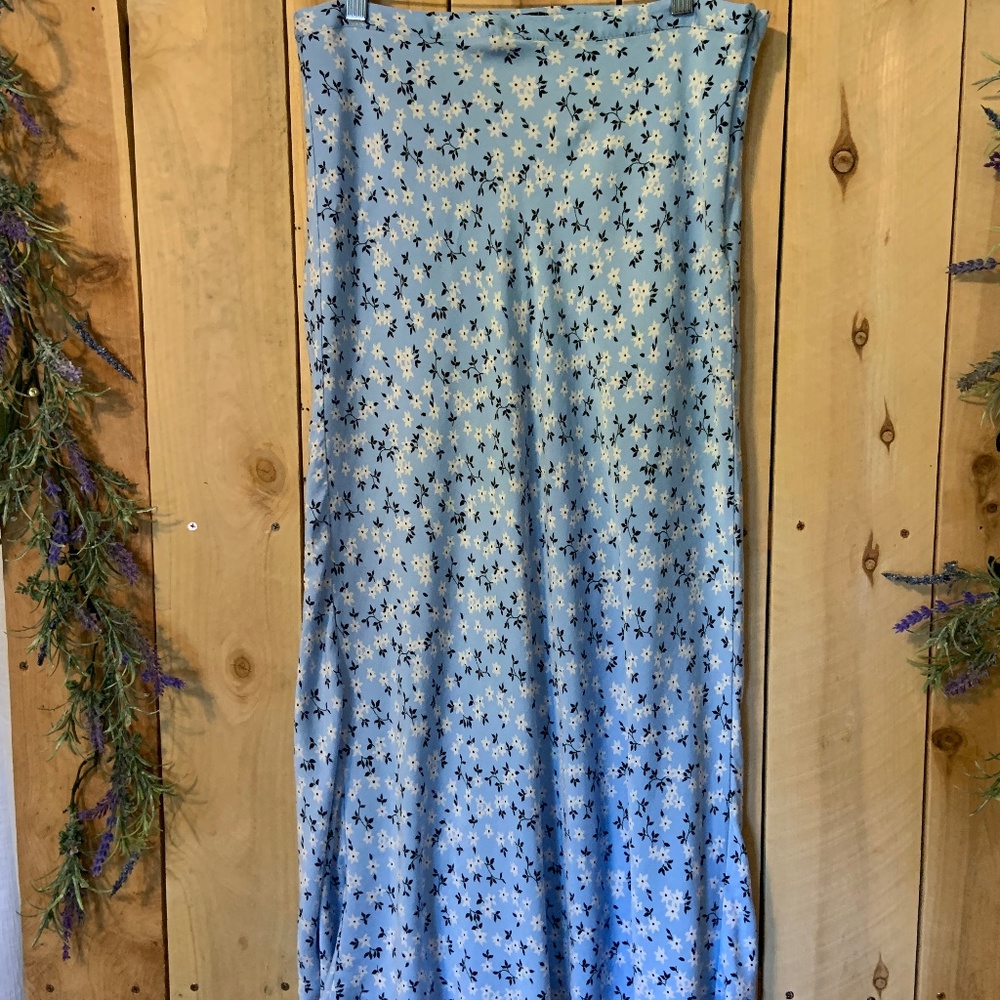 Zara Blue Floral Maxi Skirt